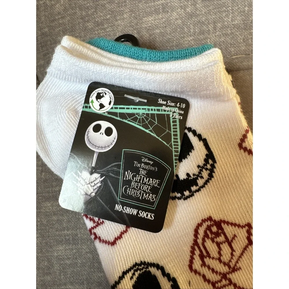 6 Pairs Nightmare Before Christmas Women's No Show Socks Jack Skellington NEW